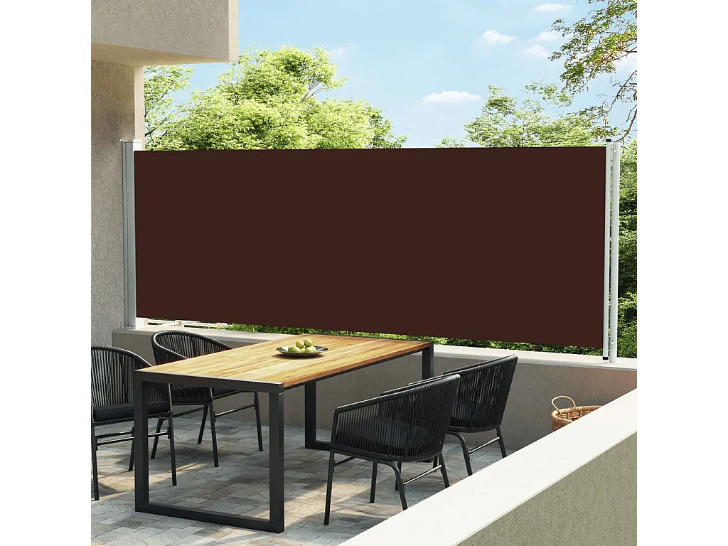 Auvent latéral rétractable de patio 600x160 cm Marron WVGQ6233