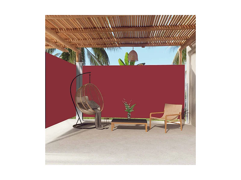 Auvent latéral rétractable Rouge 200x600 cm WVGQ3166