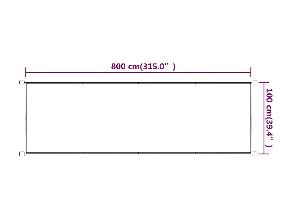 Auvent vertical Terre cuite 100x800 cm Tissu oxford WVGQ8381