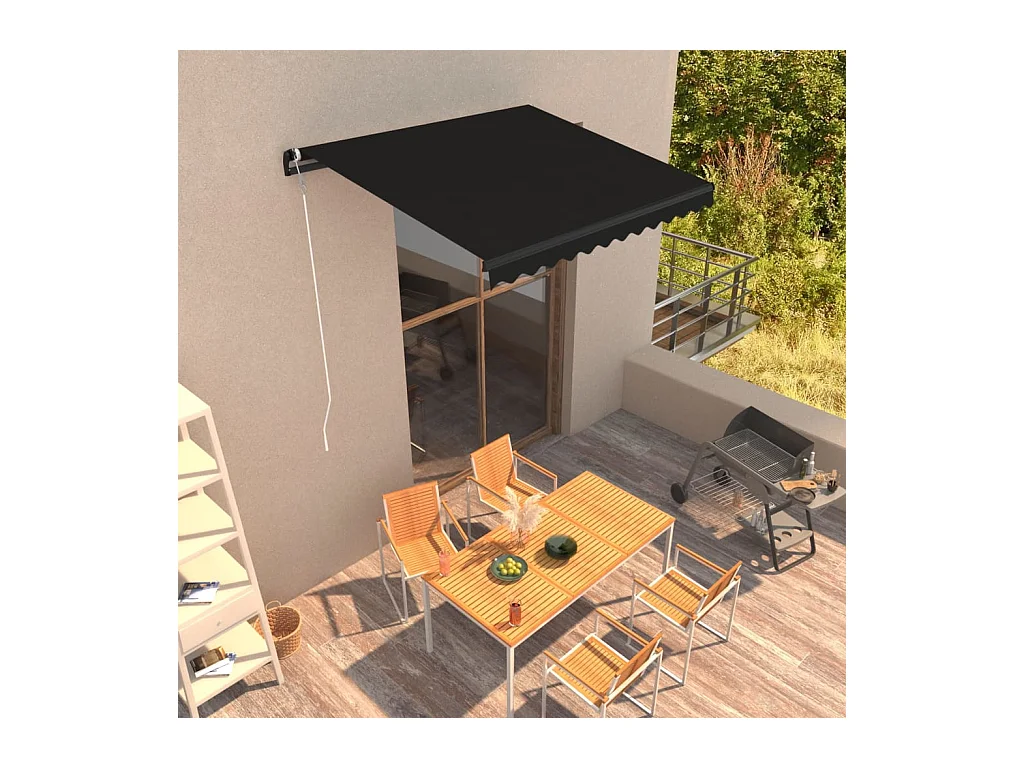 Auvent rétractable automatique 300x250 cm Anthracite WVGQ2457