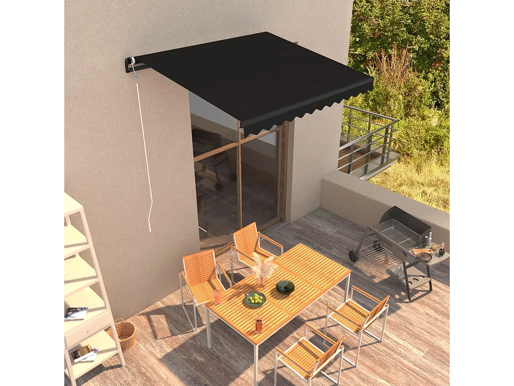 Auvent rétractable automatique 300x250 cm Anthracite WVGQ2457