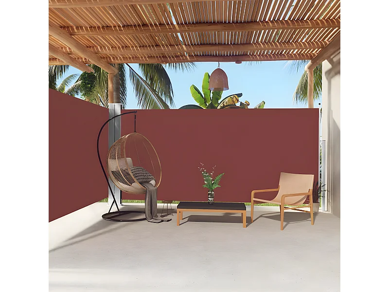 Toldo lateral retráctil marrón 180x600 cm ES67872