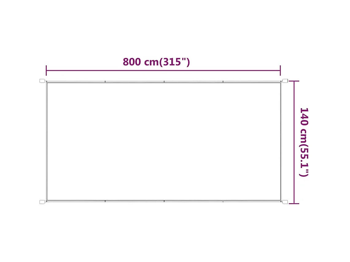 Toldo vertical verde claro 140x800 cm tela oxford ES69521