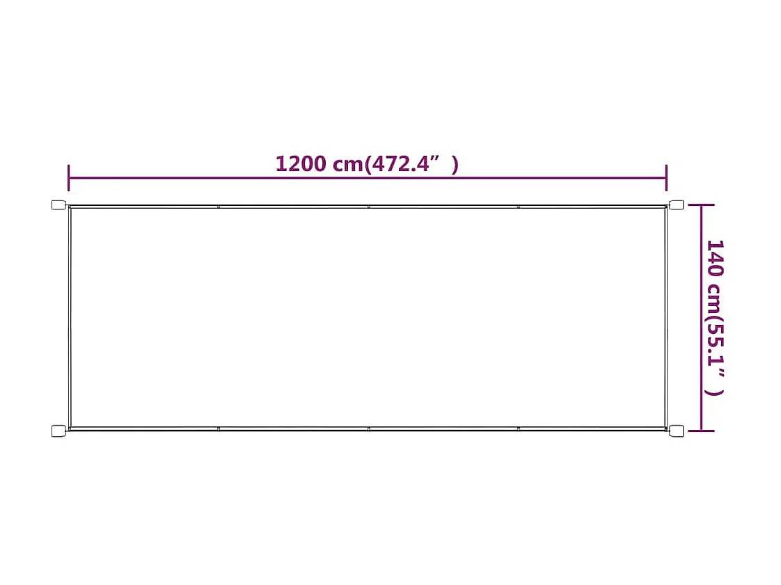 Luifel verticaal 140x1200 cm oxford stof blauw NL683624