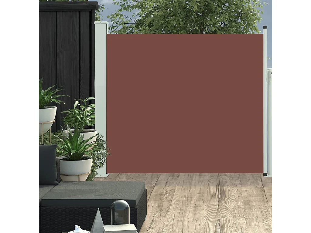 Auvent latéral rétractable de patio 100x300 cm Marron WVGQ2581