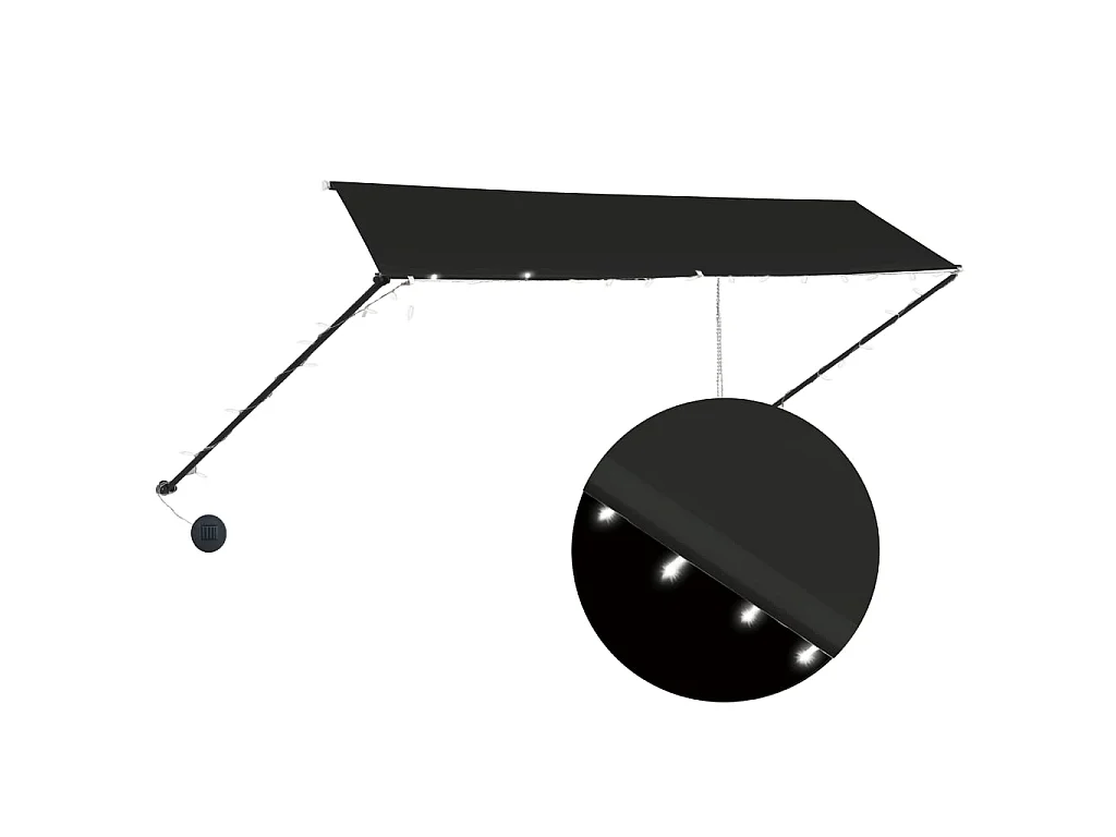 Auvent rétractable avec LED 350x150 cm Anthracite WVGQ9836