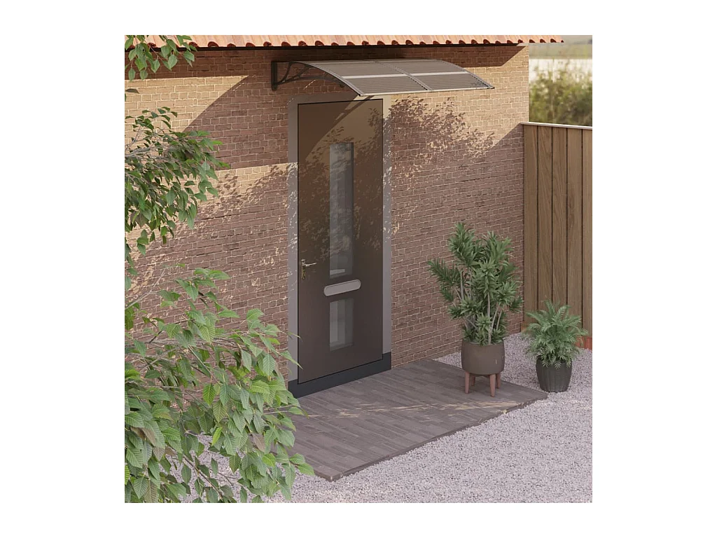 Auvent de porte Noir 150x100 cm Polycarbonate WVGQ3069