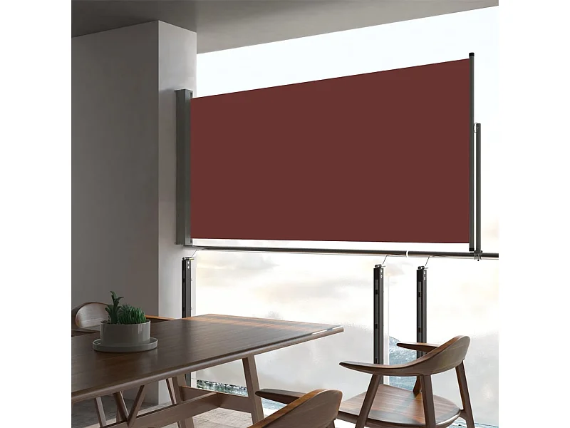 Auvent latéral rétractable de patio 80x300 cm Marron WVGQ1954