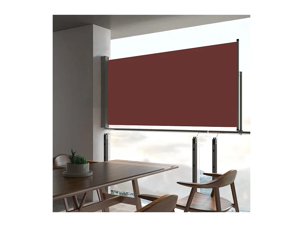Auvent latéral rétractable de patio 80x300 cm Marron WVGQ1954
