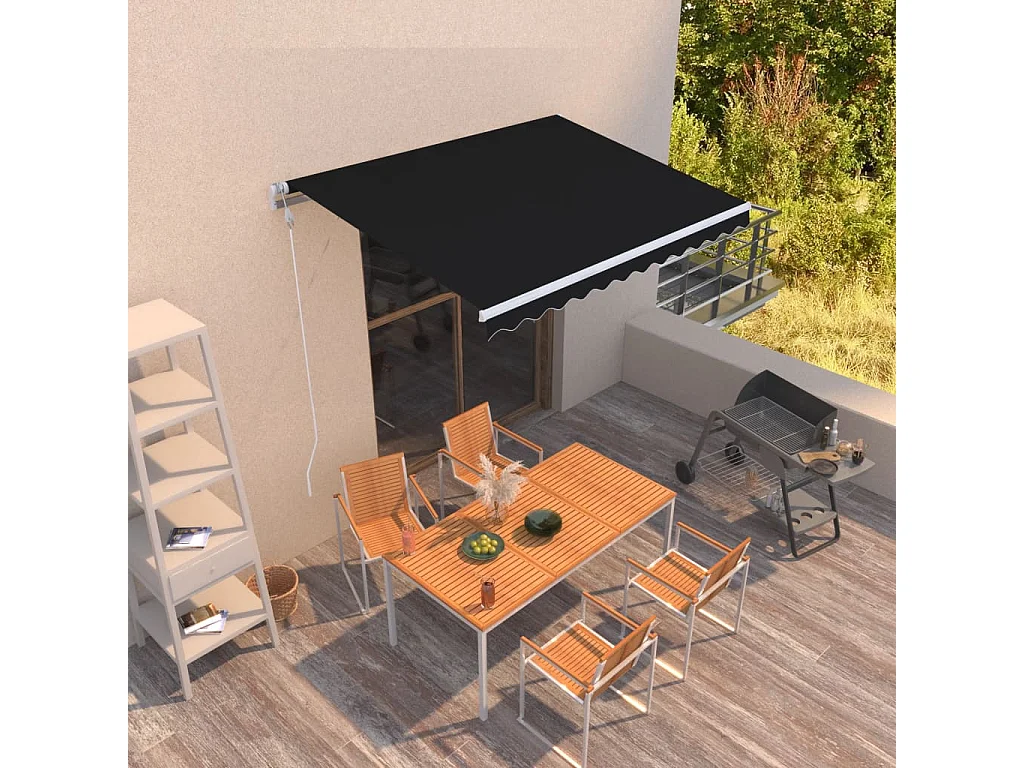 Auvent rétractable automatique 300x250 cm Anthracite WVGQ2397