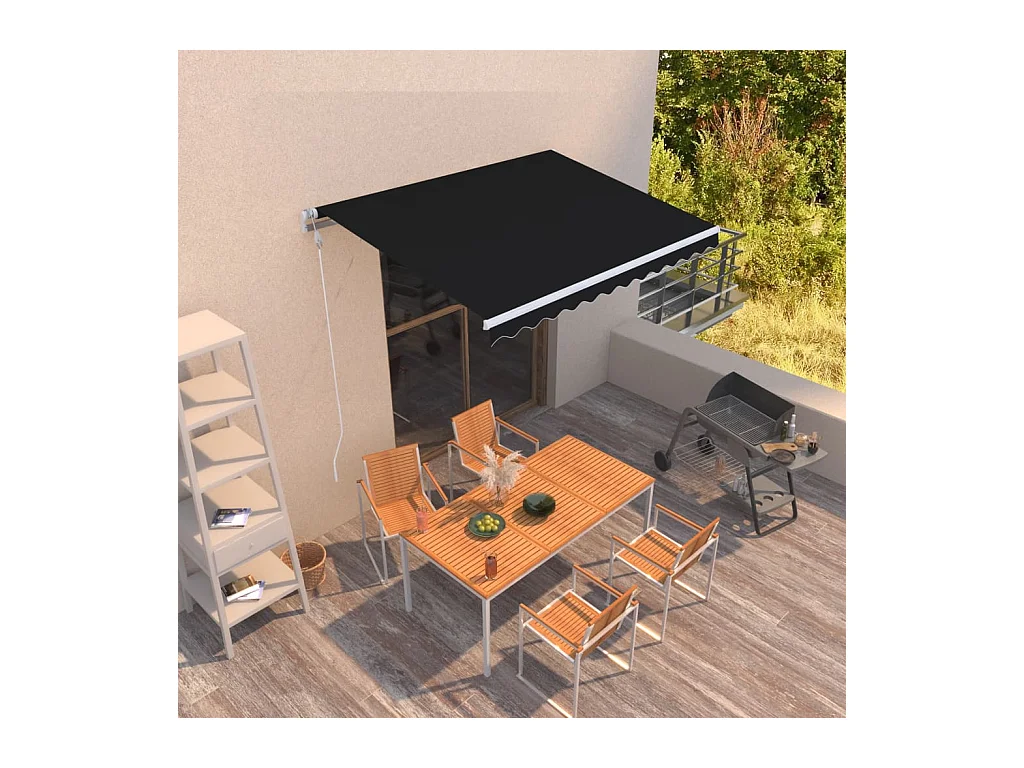 Auvent rétractable automatique 300x250 cm Anthracite WVGQ2397