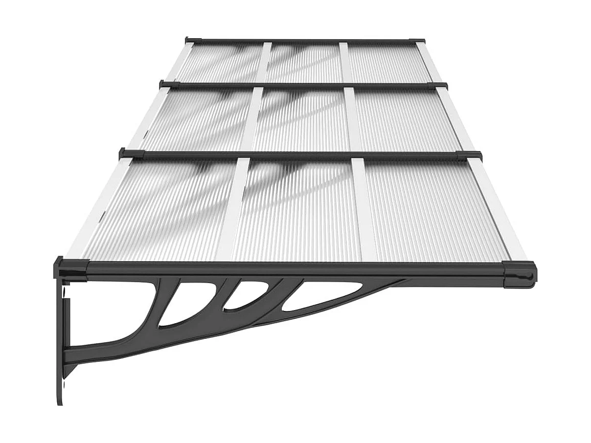 Auvent de porte Noir et transparent 297,5x90 cm Polycarbonate WVGQ9765