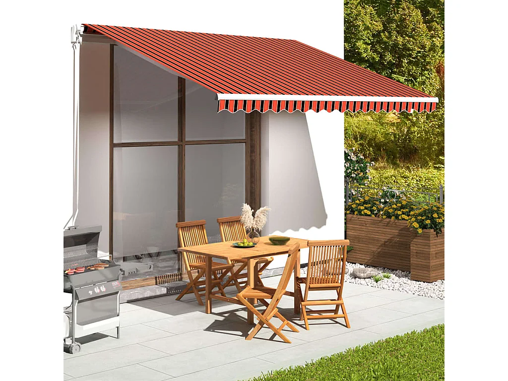 Tissu de remplacement pour auvent Orange et marron 4x3,5 m WVGQ5424