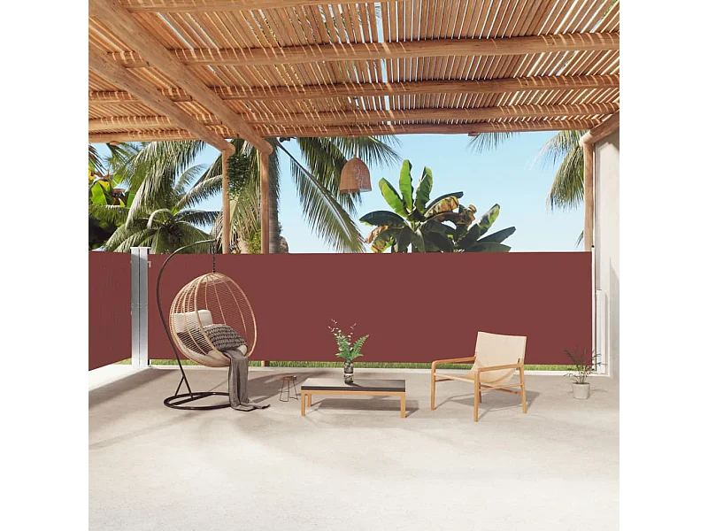 Toldo lateral retráctil marrón 160x1000 cm ES96849