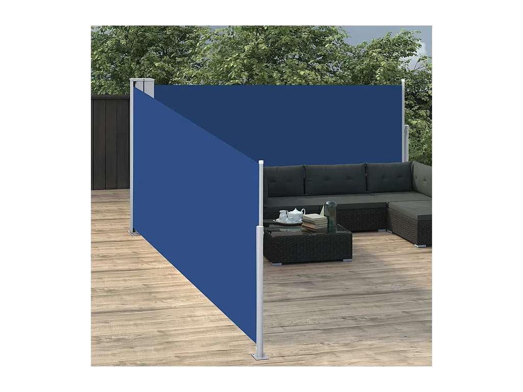 Auvent latéral rétractable Bleu 100 x 1000 cm WVGQ7454