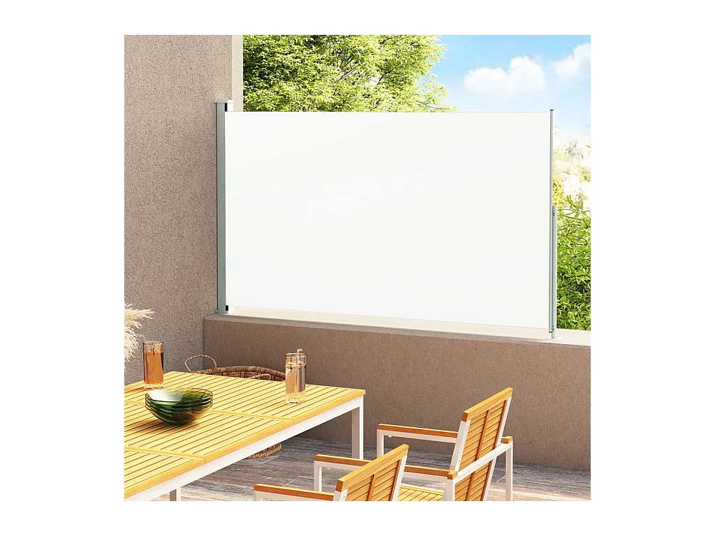 Auvent latéral rétractable de patio 180x300 cm Crème WVGQ8095