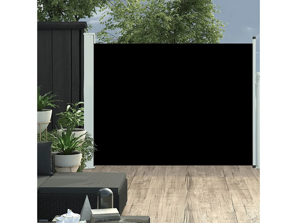 Tuinscherm uittrekbaar 140x500 cm zwart NL136719