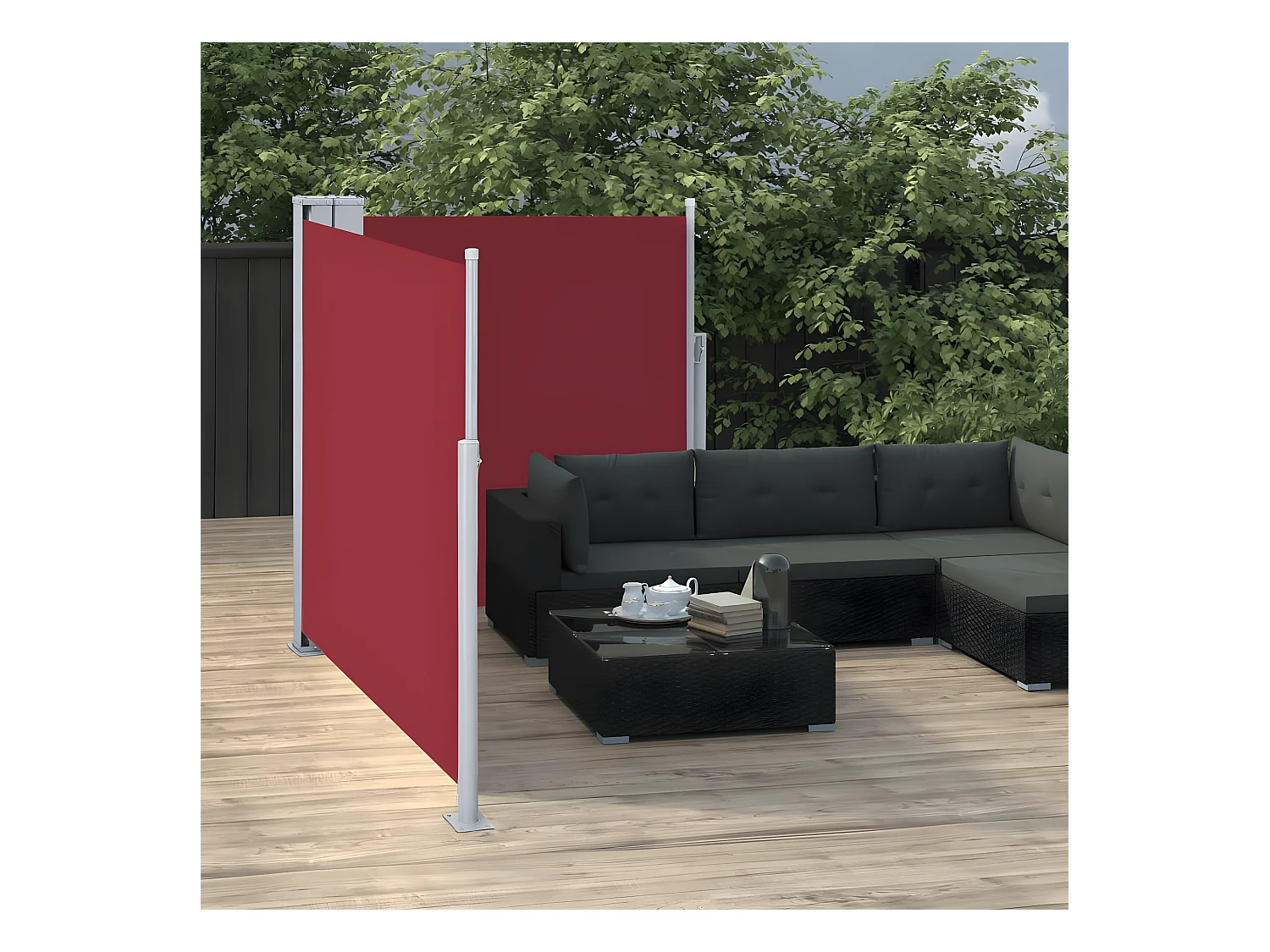 Auvent latéral rétractable Rouge 100 x 600 cm WVGQ9733