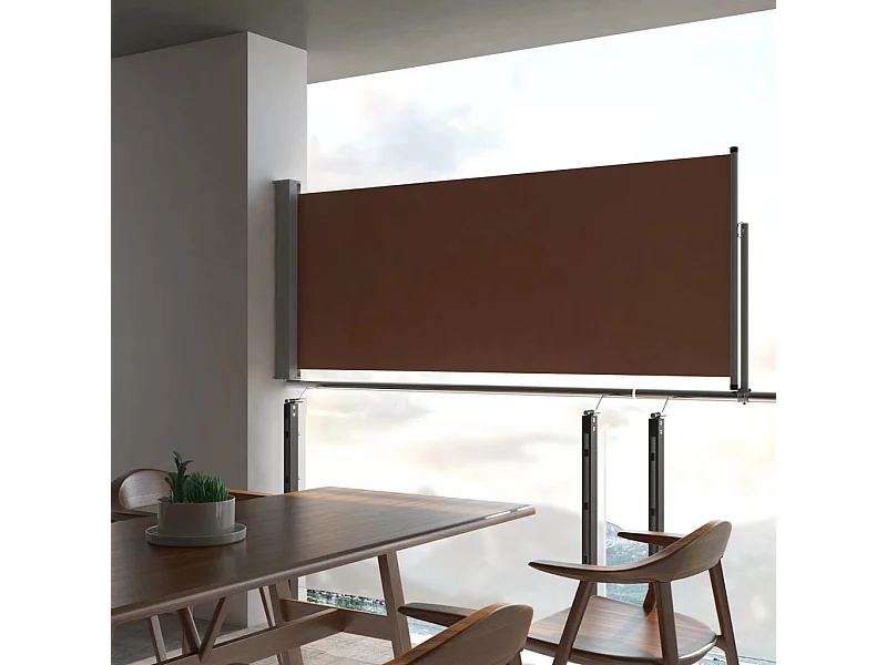 Auvent latéral rétractable de patio 100x300 cm Marron WVGQ8185