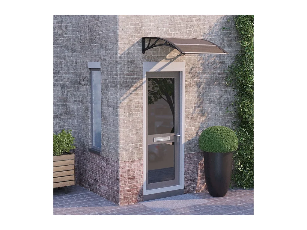 Auvent de porte Noir 100x80 cm Polycarbonate WVGQ6621