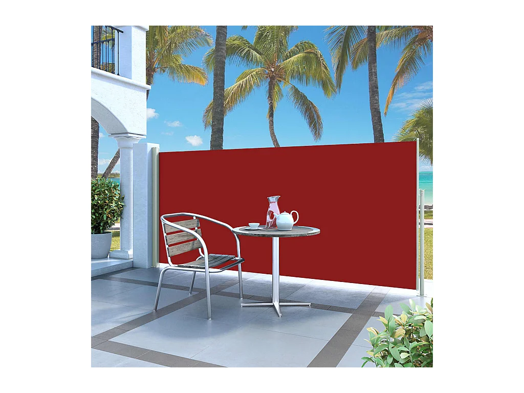 Auvent latéral rétractable 140 x 300 cm Rouge WVGQ3507