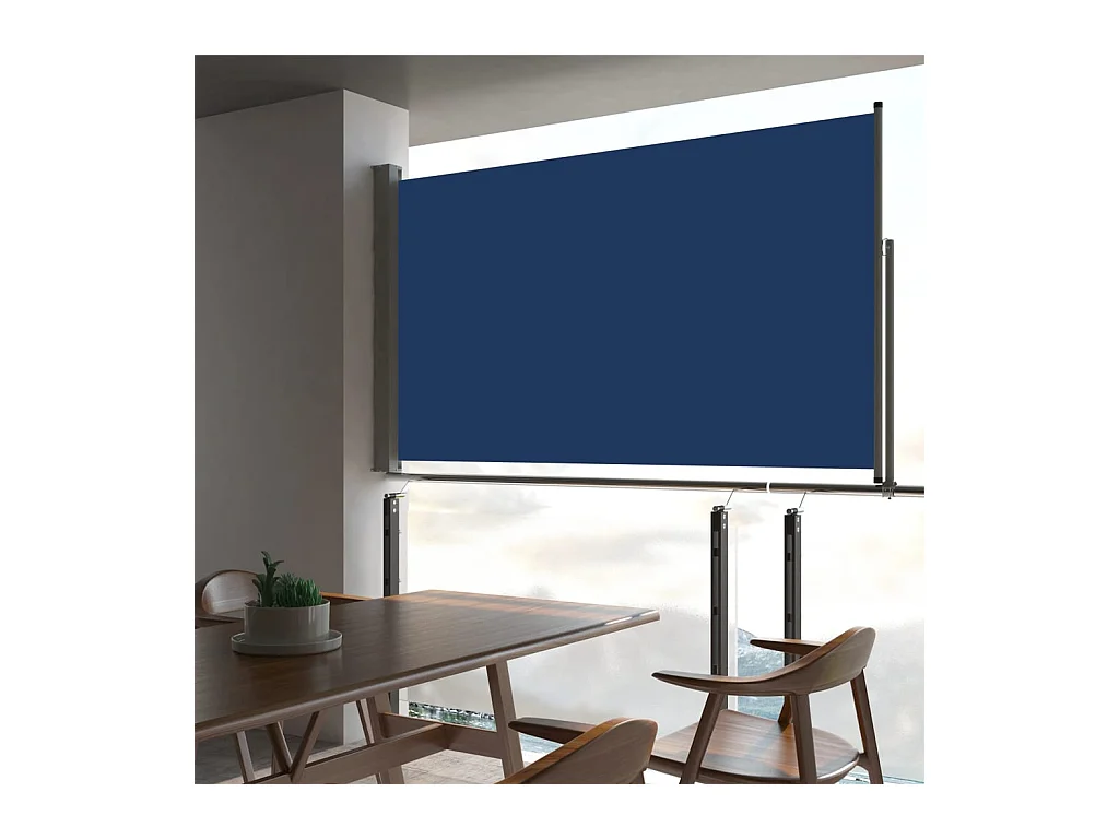 Auvent latéral rétractable de patio 140 x 300 cm Bleu WVGQ2880