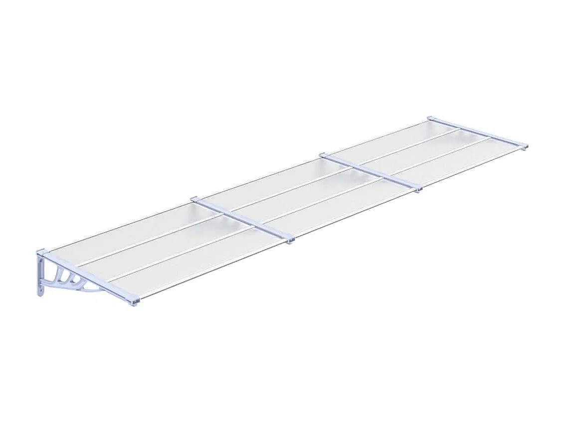 Auvent de porte Gris et transparent 358,5x90 cm Polycarbonate WVGQ5010