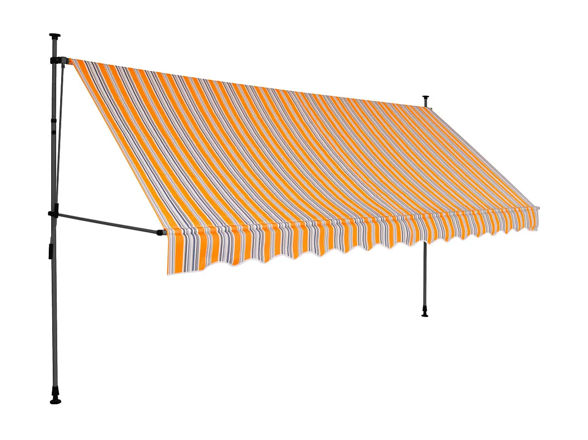 Auvent manuel rétractable avec LED 350 cm Jaune et bleu WVGQ3399