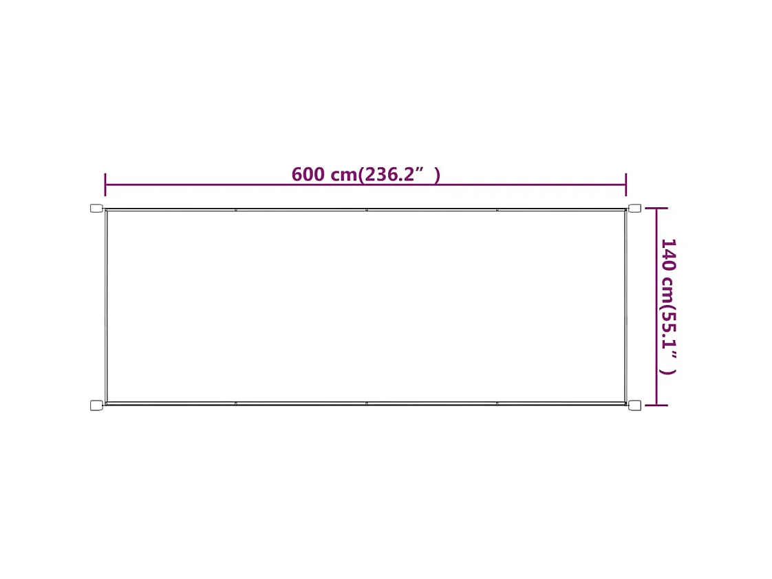 Auvent vertical Terre cuite 140x600 cm Tissu oxford WVGQ4548