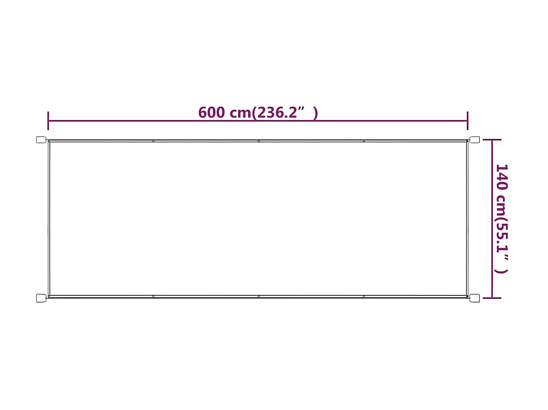 Auvent vertical Terre cuite 140x600 cm Tissu oxford WVGQ4548