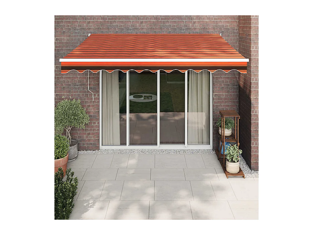 Auvent rétractable automatique orange et marron 3,5x2,5 m WVGQ4742