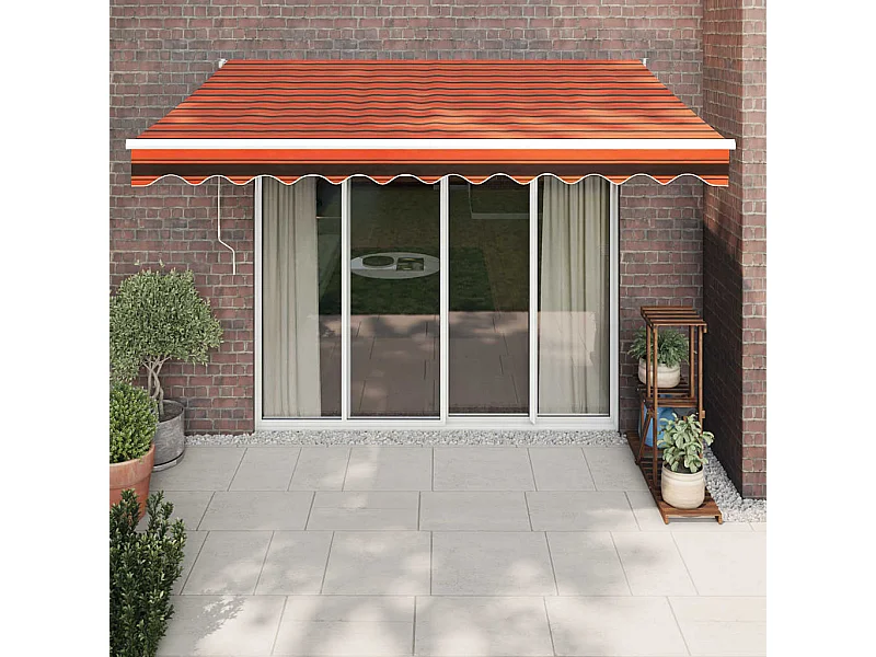 Auvent rétractable automatique orange et marron 3,5x2,5 m WVGQ4742