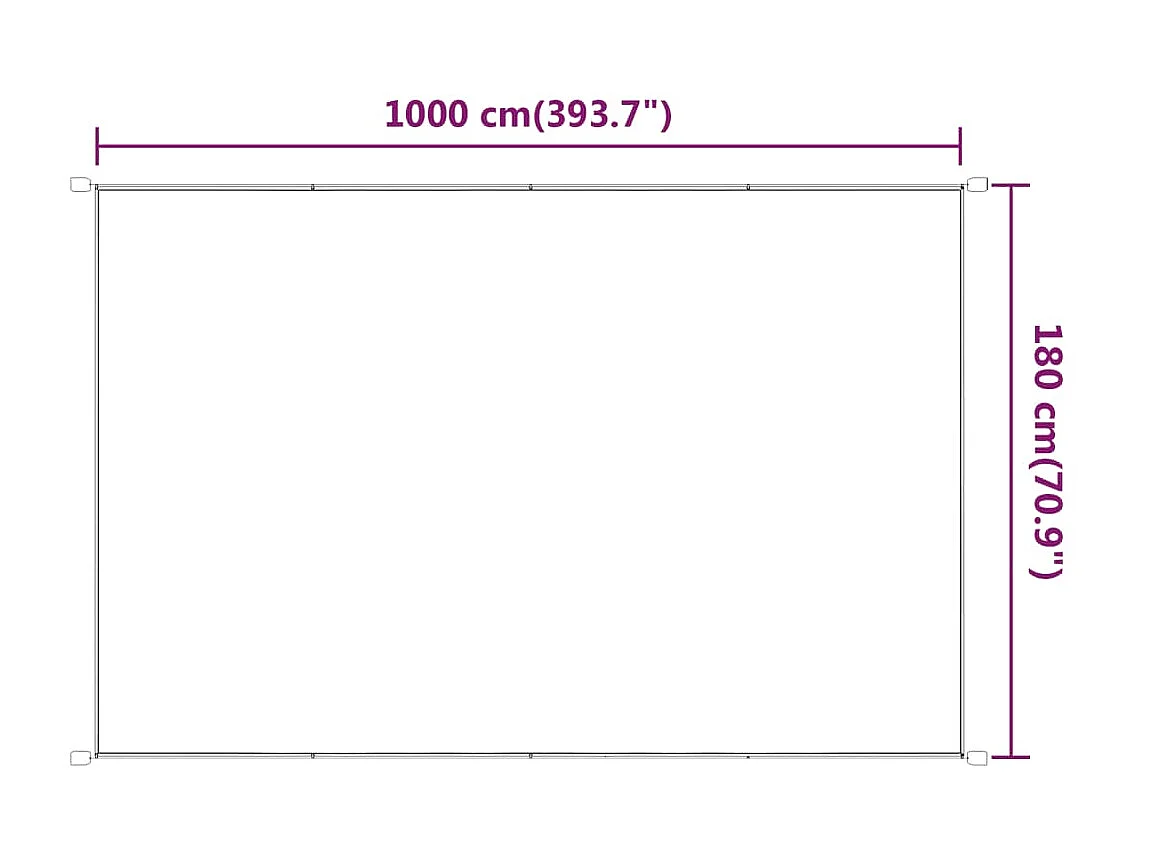 Toldo vertical verde claro 180x1000 cm tela oxford ES33113