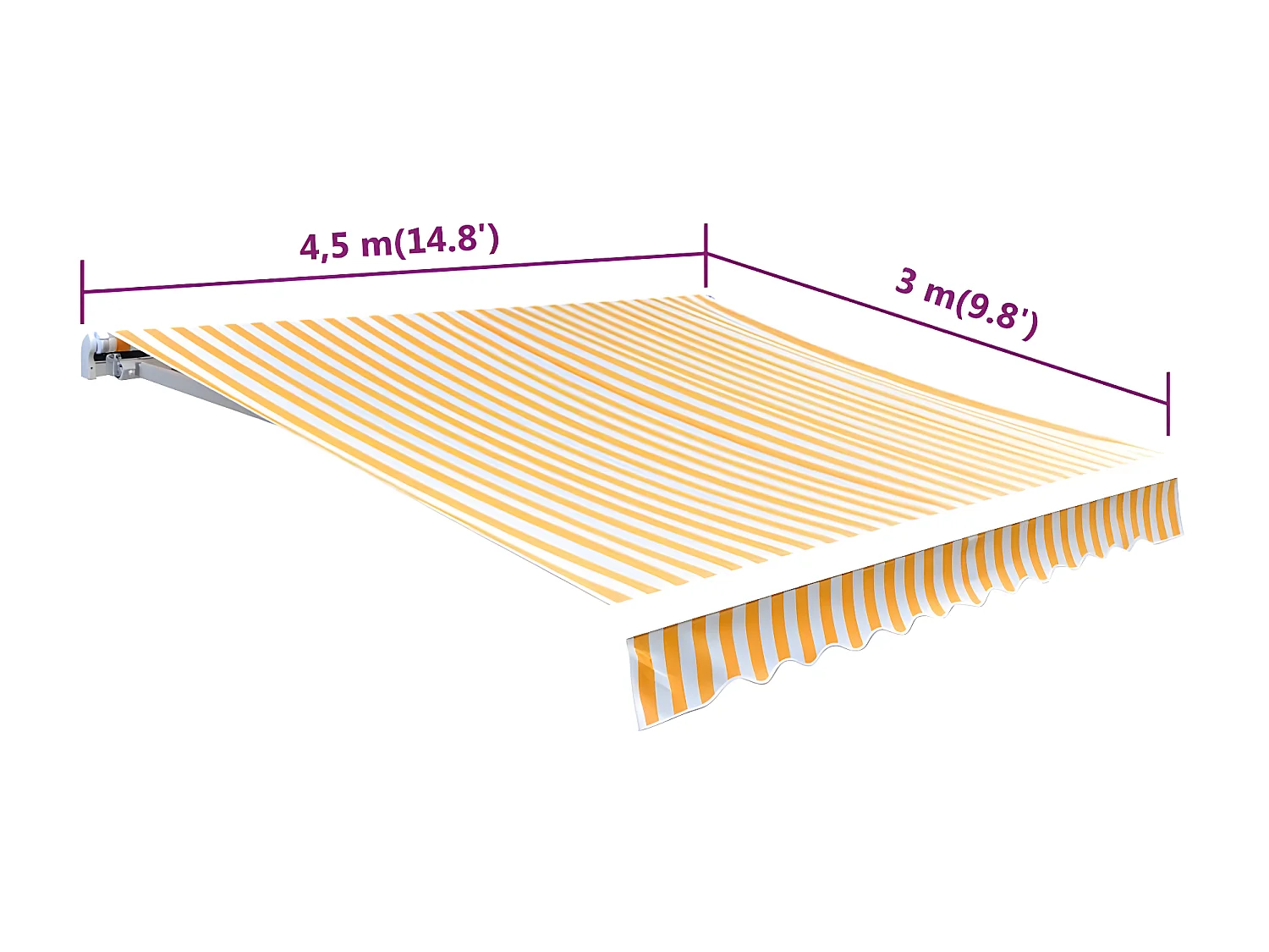 Toile d'auvent Orange et blanc 450x300 cm  WVGQ3049