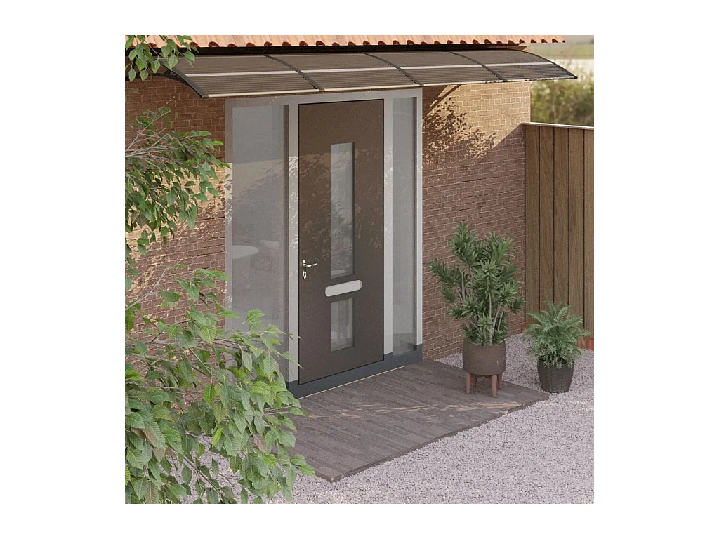 Auvent de porte Noir 400x80 cm Polycarbonate WVGQ9921