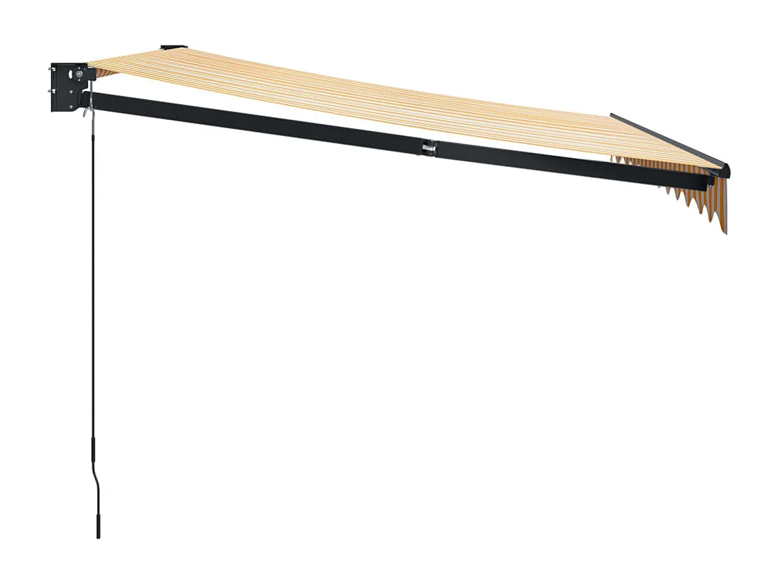 Toldo retráctil aluminio y tela amarillo y blanco 3,5x2,5 m ES58174