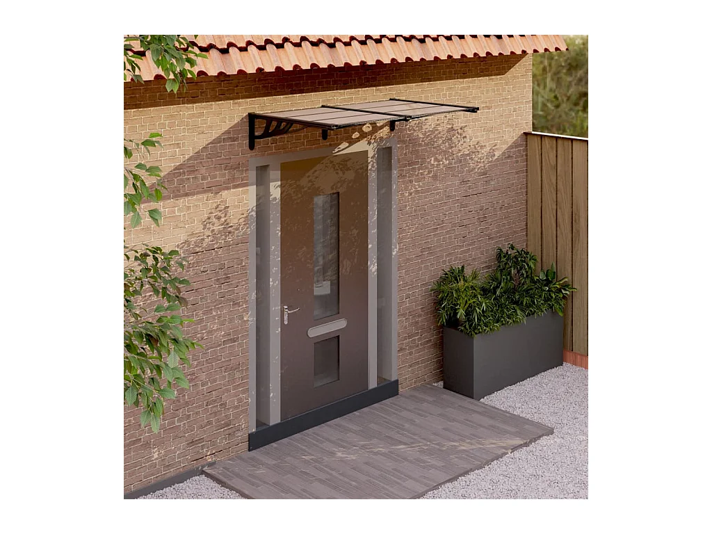 Auvent de porte Noir 152,5x90 cm Polycarbonate WVGQ6826