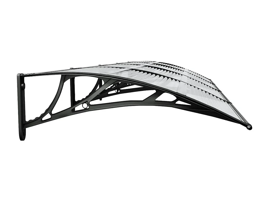 Auvent de porte Noir et transparent 350x80 cm Polycarbonate WVGQ1984