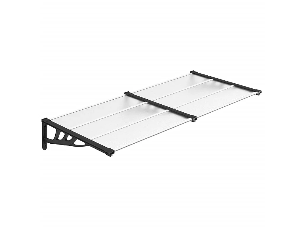 Auvent de porte Noir et transparent 199x90 cm Polycarbonate WVGQ6880