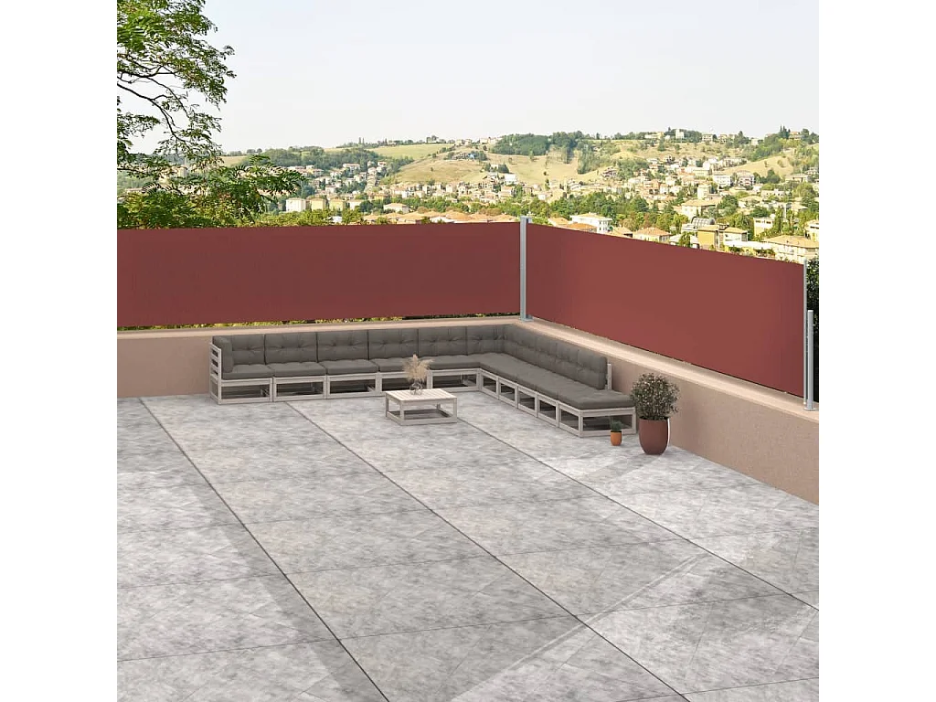 Auvent latéral rétractable Marron 117x1200 cm WVGQ1169