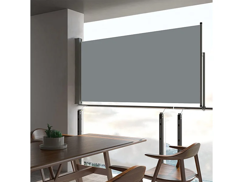 Auvent latéral rétractable de patio 80x300 cm Gris WVGQ6192