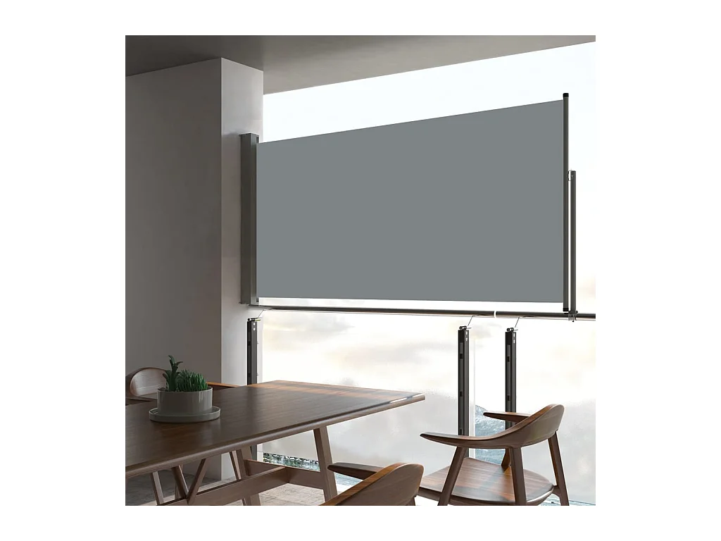 Auvent latéral rétractable de patio 80x300 cm Gris WVGQ6192
