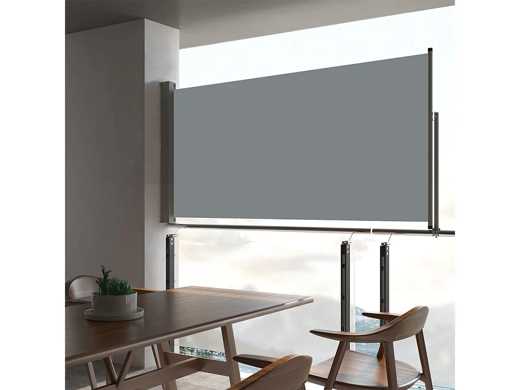 Auvent latéral rétractable de patio 80x300 cm Gris WVGQ6192