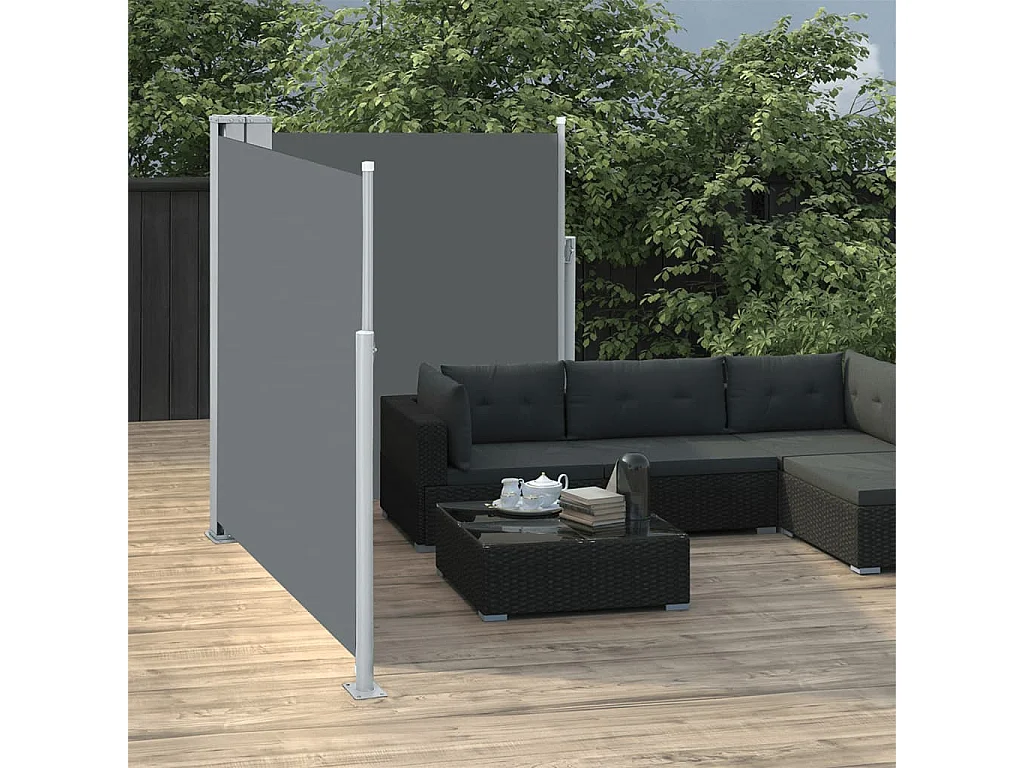 Auvent latéral rétractable Anthracite 140 x 600 cm WVGQ2062