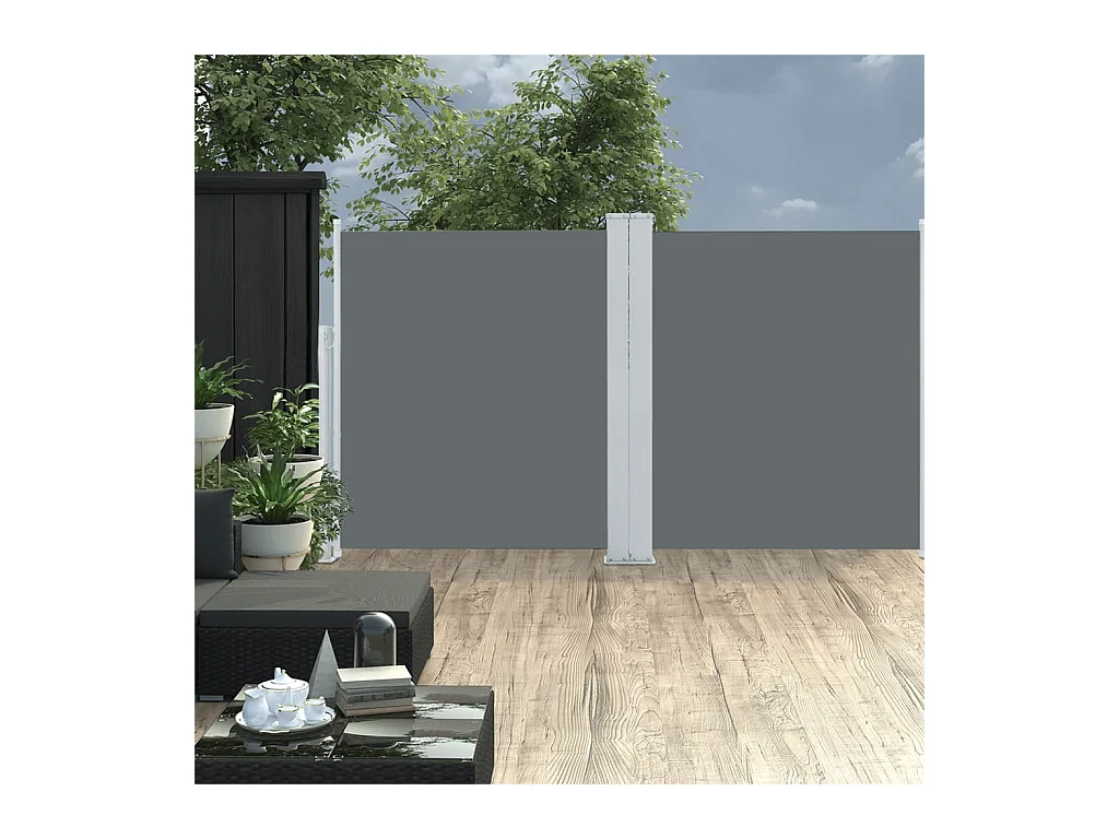 Auvent latéral rétractable Anthracite 140 x 600 cm WVGQ2062
