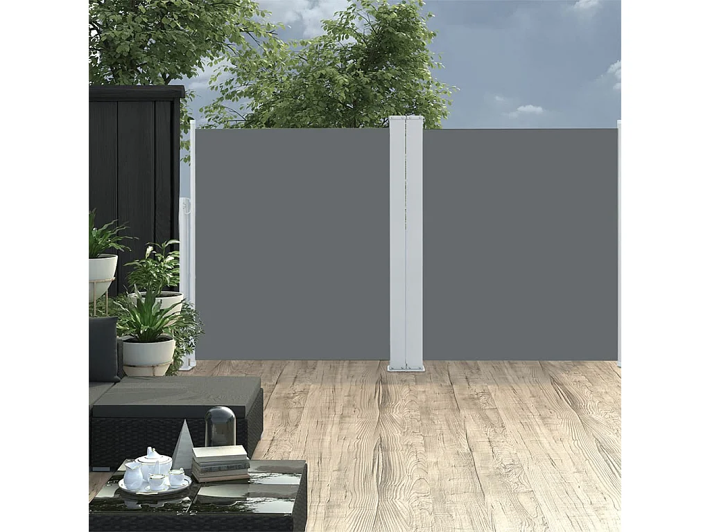 Toldo lateral retráctil gris antracita 140x600 cm ES43933