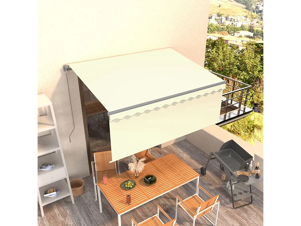 Auvent rétractable manuel avec store 3,5x2,5 m Crème WVGQ1949