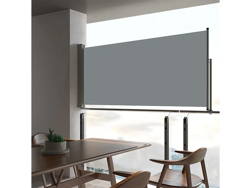 Auvent latéral rétractable de patio 60x300 cm Gris WVGQ7101