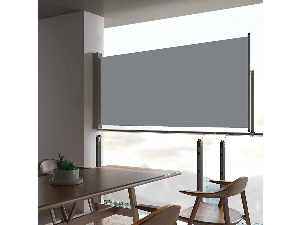 Auvent latéral rétractable de patio 60x300 cm Gris WVGQ7101