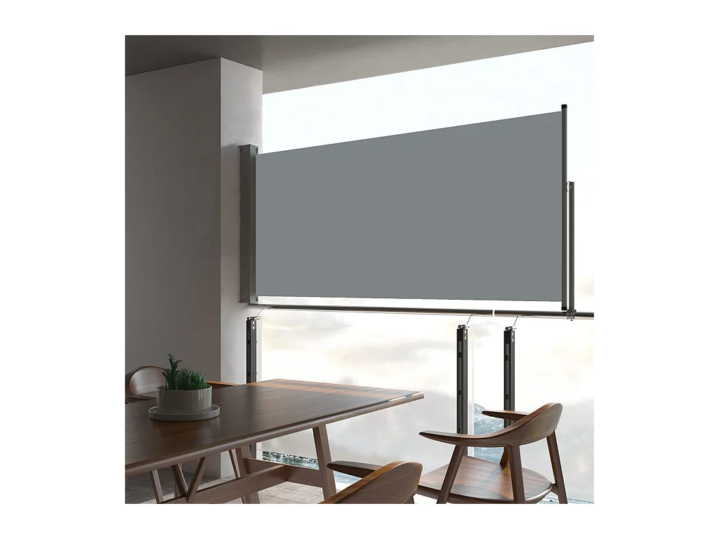 Auvent latéral rétractable de patio 60x300 cm Gris WVGQ7101